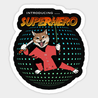 SUPERHERO NINJA CAT Sticker